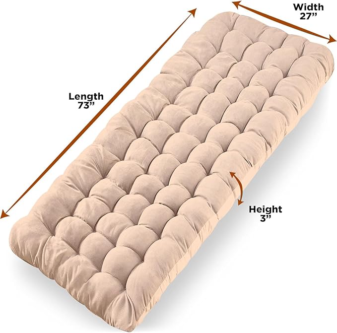 Zone Tech Camping Cot Mattress Pad Premium Quality Outdoor Comfortable Thicker Cotton Sleeping Cot Lightweight Waterproof Bottom Pad Mattress for Adult, Kid