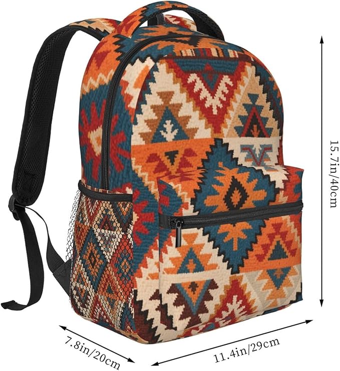 Polyester Daypack Bookbag for Gym Business Bicycle, Large Capacity Multipurpose Anti-Theft Carry On Bag, Indiana Western Southwest Mesas Travel Hiking Daypack