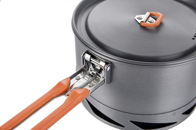 Fire-Maple Feast 1.5L Camping Gear Pot FMC-K2 | Easy to Clean Hard Anodized Aluminum and Stainless Steel | Backpacking Pot Cookware Set and Mess Kit | Camping Essentials & Accessories