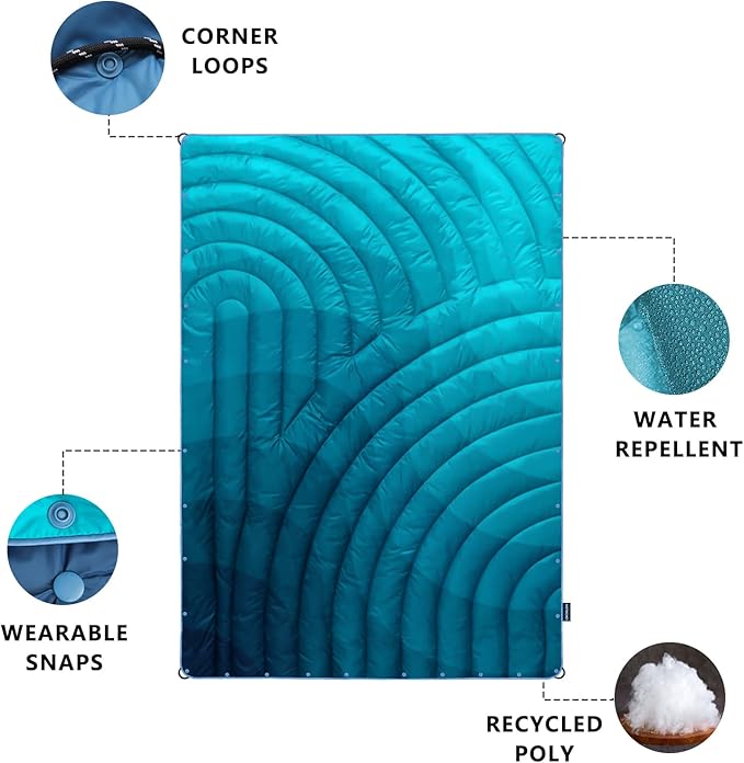 Puffy Blanket - Lightweight, Packable Camping & Travel Blanket for Outdoors, Stadiums, Hiking, Picnics