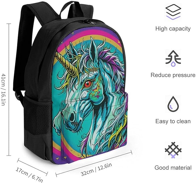 Backpack Polyester Multipurpose Anti-Theft Unicorn Zombie Shoulder Bag Big Capacity Gym Outdoor Hiking Backpack With Padded Straps