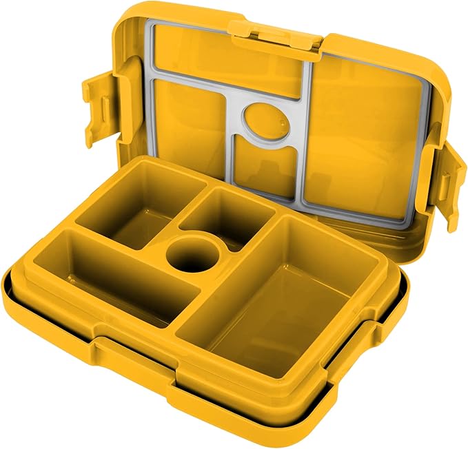 FOCO NBA Unisex-Adult Officially Licensed 2-Tone Big Logo Team Color Basketball Leak Proof 5 Compartment Bento Lunch Box - Los Angeles Lakers