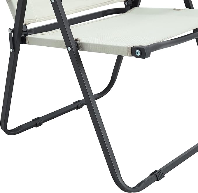 Camping Chairs,2-Piece Folding Outdoor Chair for Indoor,Outdoor Camping,Picnics,Beach,Backyard,BBQ,Party,Patio,Beige (2)