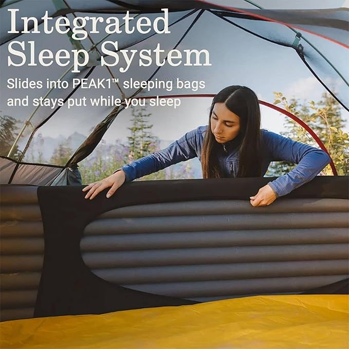 Coleman PEAK1 Sleeping Camp Pad with Integrated Valve System and Carry Bag for great for Backpacking, Hiking, and Rugged Car Camping, Marigold