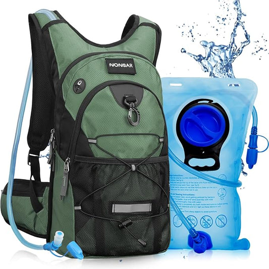 NONSAR Hydration Backpack, Hiking Backpack with 3L Water Bladder, Insulated Water Backpack for Women, Men, Kids, Keep Liquids Cool Up to 5 Hours, Daypack for Hiking, Running, Climbing, Cycling