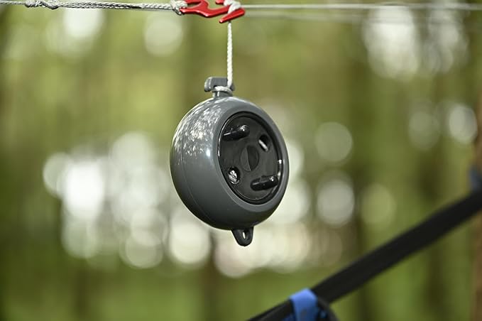 Onewind 40' HMWPE Tent Guyline and Tarp Ridgeline Mini Reel, Lightweight, No Knot Camping Rope and Tent Cord for Hammock Tarp and Rain Fly, 3 Prussik Knots, Black