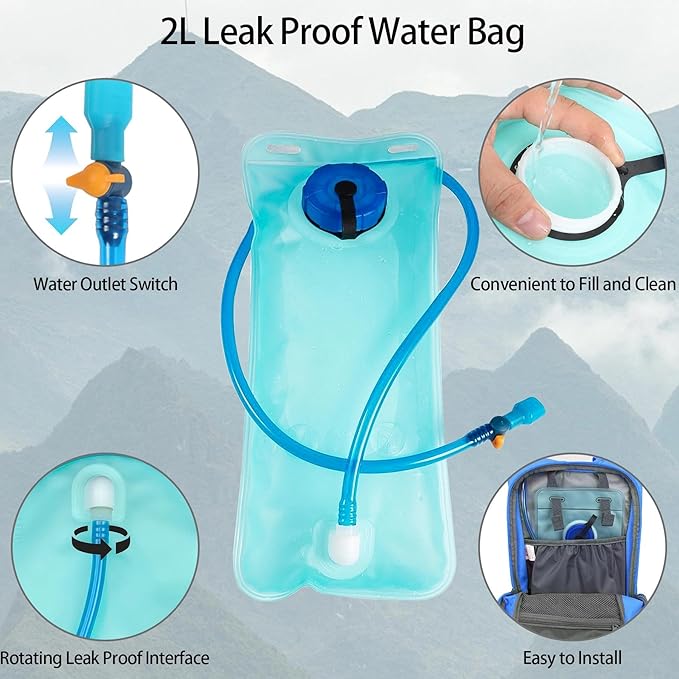 WOLT Hydration Backpack 18L Hiking Water Backpack with 2L Water Bladder for Men Women, Hydration Pack for Running Cycling Biking and Climbing