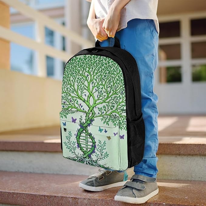 Supdreamc Lightweight Rucksack for Sports Travel Running, Big Capacity Multipurpose Anti-Theft Bookbag, Dna Tree Of Life Art Travel and Sport Backpack Rucksack