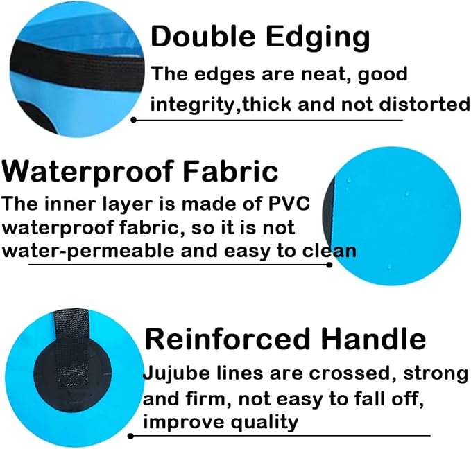 Sunglow Collapsible 3 Gallon Multifunctional Portable Fishing Bucket - Wash Basin Folding Bucket - Water Container for Fishing-Camping-Gardening (12L/3gallon(Blue))