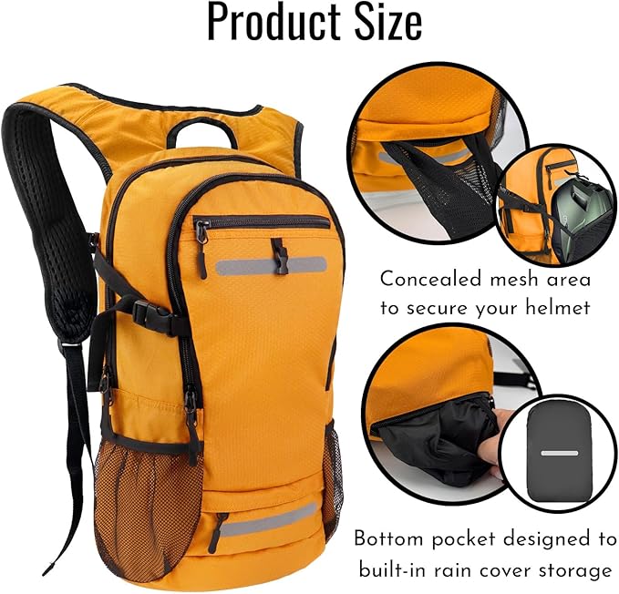 20L Hydration Backpack with 3L Water Bladder Water Backpack for Hiking Hydration Pack Insulated Daypack for Commuting Black