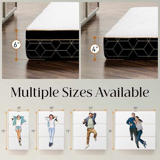 Tri-Fold Memory Foam Mattress Queen - 4 Inch Portable Folding Mattress with Handle & Washable Cover, Floor Bed with Non-Slip Base, Space-Saving for Room, Travel, Guest Bed, RV, 78"x58"x4"