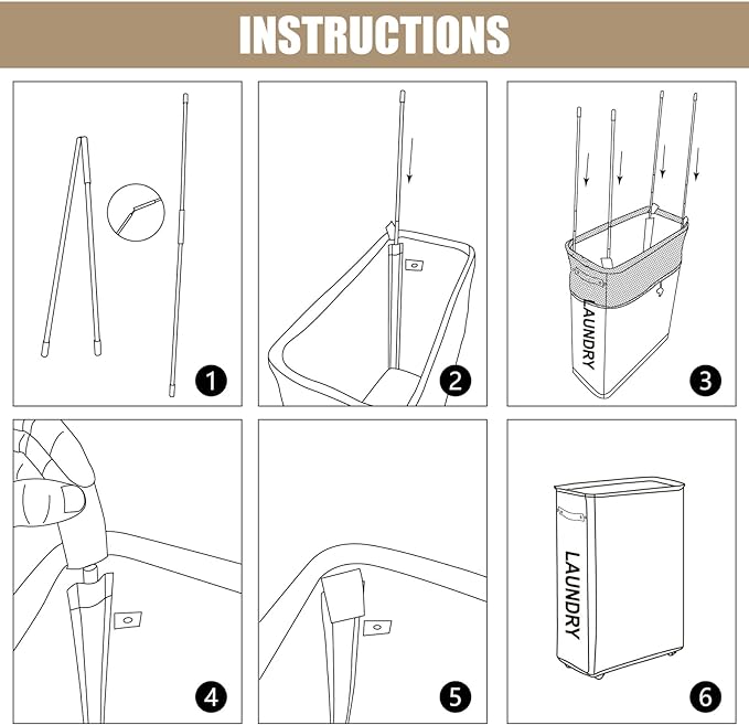 DOKEHOM 25-Inches Slim Laundry Basket on Wheels, Collapsible Rolling Laundry Hamper, Foldable Narrow Corner Clothes Storage Bins (Black)