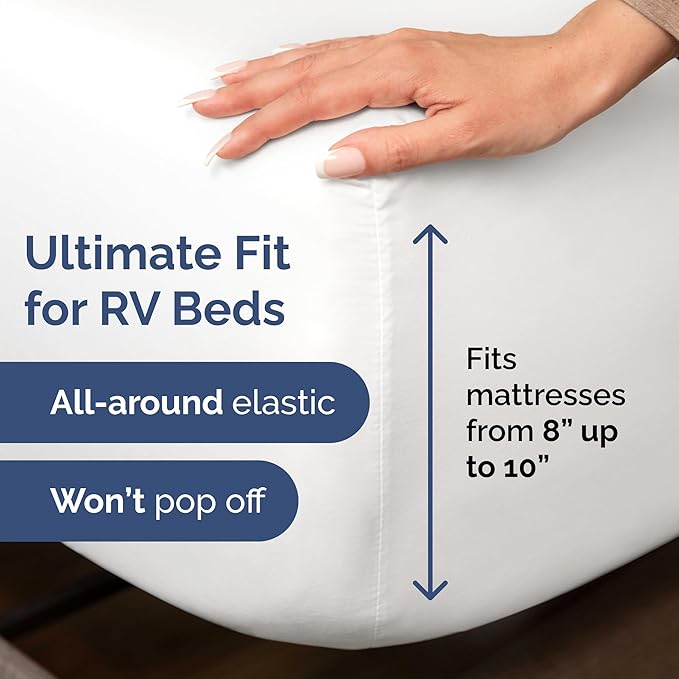 Short Queen Size 4 Piece Sheet Set - RV Short Queen, Soft, Breathable & Cooling Bed Sheets Set with Deep Pockets - Hotel Luxury Bedding for Women, Men, Kids, Teens, Boys and Girls - Oeko-Tex - White