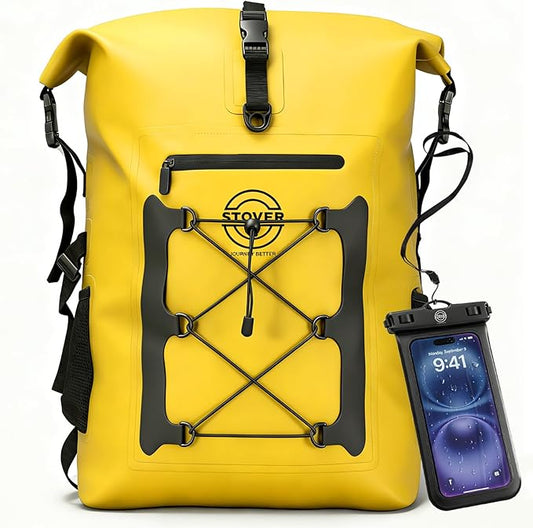STOVER 5/10/25/30/40/55L Waterproof Dry Bag- Roll-Top Backpack w/Phone Case- Kayaking, Hiking, Camping, Boating- Men/Women