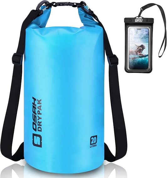 Waterproof Dry Bag, 5L/10L/20L/30L/40L Roll Top Lightweight Storage Backpack with Phone Case for Women & Men, Floating Waterproof Sack for Travel, Swimming, Kayaking, Paddle Board, Camping & Beach