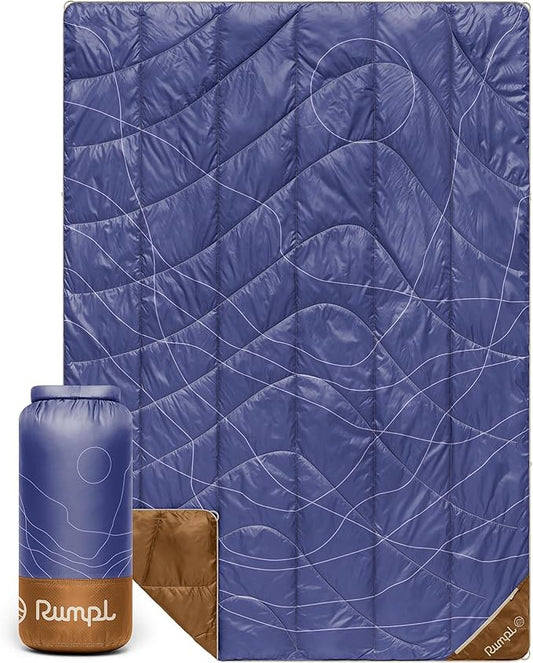 Rumpl Backcountry Puffy Blanket, Ultra-Portable and Lightweight Adventure Blanket, 1-Person (52x75 inches), Trace Valley Marionberry