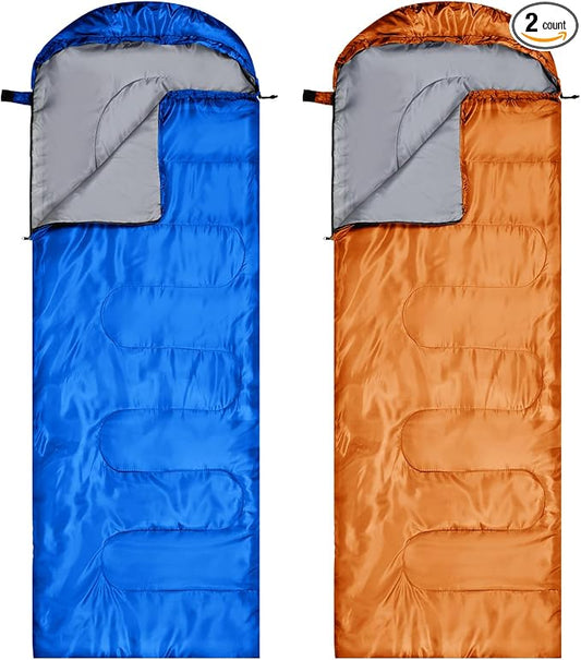 Tudomro 2 Pcs Camping Sleeping Bag for Adults, Lightweight Packable Waterproof Camping Gear Equipment to Keep Warm for Spring Summer Fall Indoor Outdoor Backpacking Hiking Travel