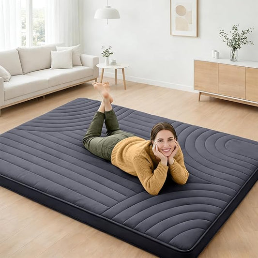 ZonLi Japanese Floor Mattress Futon Mattress, 2.5'' Thick Tatami Mat Foldable Mattress, Full Size 80''x54'' Japanese Bed Sleeping Pad for Adults, Bedroom Dorm Camping