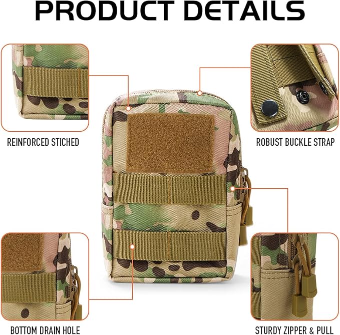 Gogoku 4-Pack Molle Pouch Tactical Molle Pouches Compact Utility EDC Waist Bag Pack
