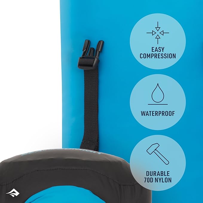 Sea to Summit eVac Compression Dry Bag, Waterproof Compression Sack, 13 Liter, Turkish Tile Blue