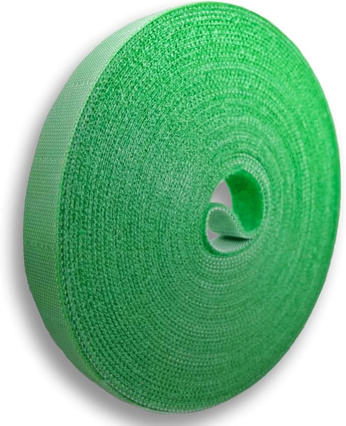 Garden Tie Green Strap Plant Supports Gentle on Plants Pre-Cut Design Tearable Reusable Sturdy Multi-Purpose for Home Garden Balcony Office (32.8ft × 0.6 inch, Green)