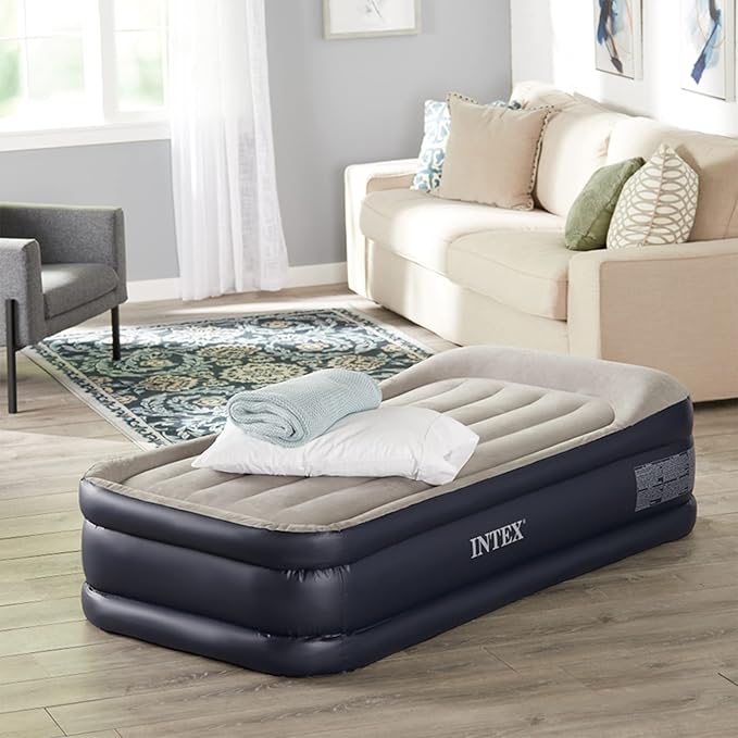Intex Pillow Dura-Beam Series Rest Raised Airbed with Internal Pump (2020 Model)