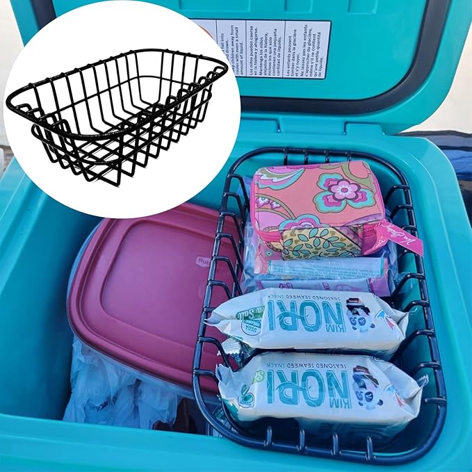 Cooler Basket Compatible with YETI Roadie 24, Dry Goods Wire Cooler Rack Storage Will Keep Smaller Items Dry and Stay Goods High for Roadie 24 Ice Chest Good to Hold Fruit, Utensils, etc
