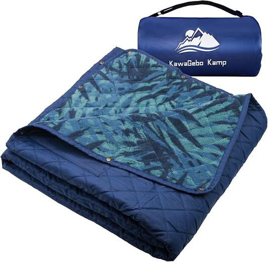 Outdoor Waterproof Blanket, Foldable Fleece Stadium Blanket for Outdoor Sports Event, Camping, Car, Pet, Picnics - Windproof, Wearable, Machine Washable 80" x 58" (Jungle)