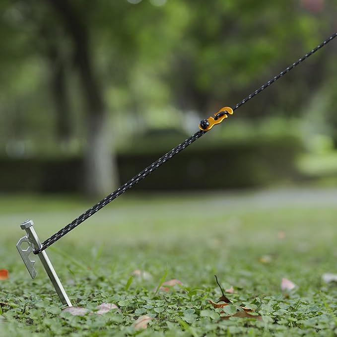 TRIWONDER Reflective Guyline, Tent Cord Nylon Paracord Rope with Guyline Adjuster for Camping Tent, Outdoor Packaging (Red - 8 Pack)