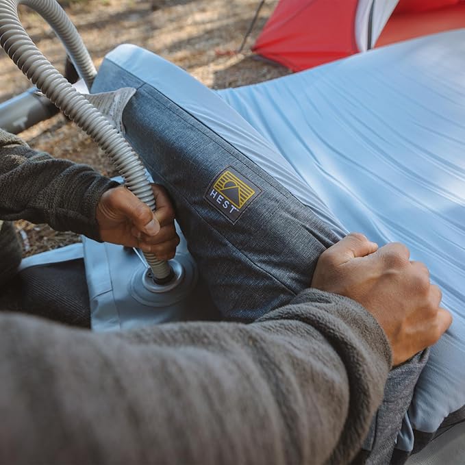 HEST Sleep System - Memory Foam Camping Mattress with Inflatable Pump and Carry Bag, Single Mattress