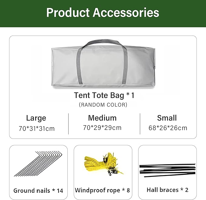 Large Family Standing Upright Camping Tent - 5-12 Persons Multi-Room Waterproof Tent with Screened Porch - Glamping Tent for Outdoor Camping & Family Vacation