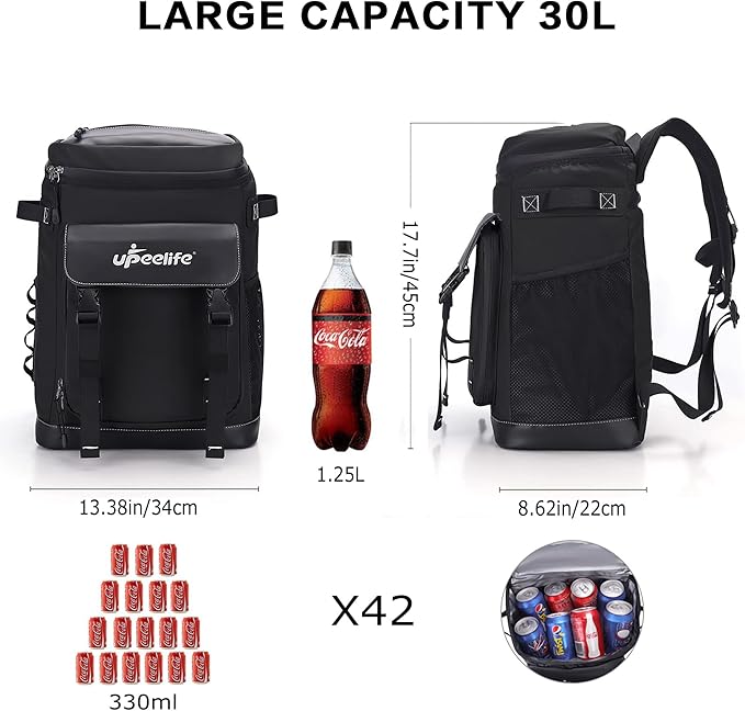 Cooler Backpack, 42 Cans Backpack Cooler Leak Proof, Insulated Cooler Bag Lightweight Ice Chest Backpack Lunch Backpack for Camping, Hiking, Beach
