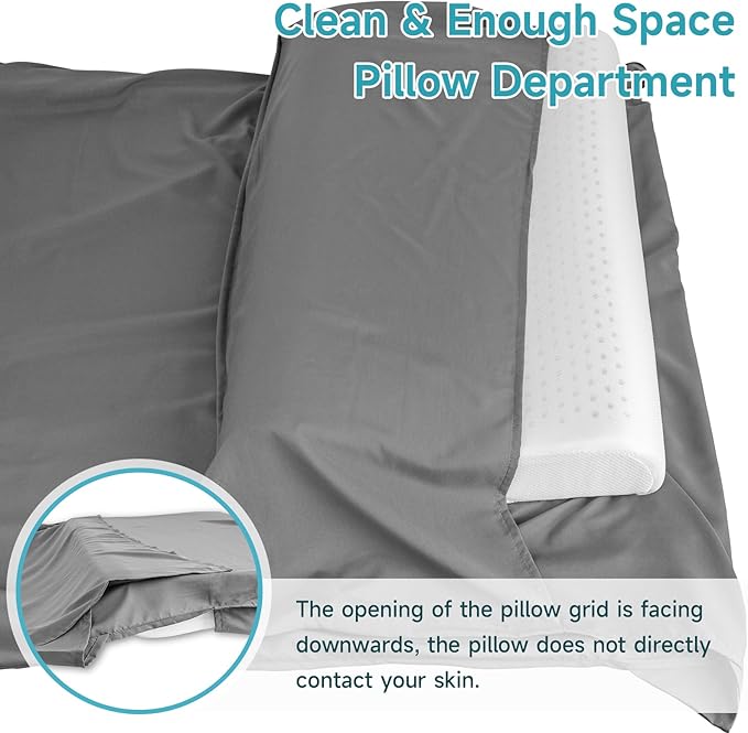 Sleeping Bag Liner, 9.5oz Ultralight Satin Travel Sheets for Hotel with Two Way Zippers, Silky Camping Sheets & Adult Sleep Sack for Backpacking Hiking Business Trips