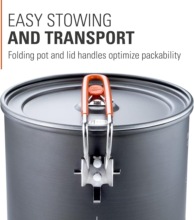 GSI Outdoors Halulite Boiler Ultralight Hard-Anodized Pot with Folding Handle, Fast-Heating Camping Cookware for Backpacking, Hiking & Outdoor Cooking