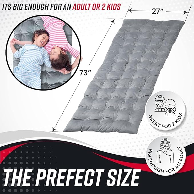 VaygWay Foldable Outdoor Camping Cot and Cot Pad Mattress- Soft Comfortable Lightweight Thick Cotton Sleeping Cot- Portable Hiking, Traveling, Backpacking Waterproof Bottom Pad- 2Pk