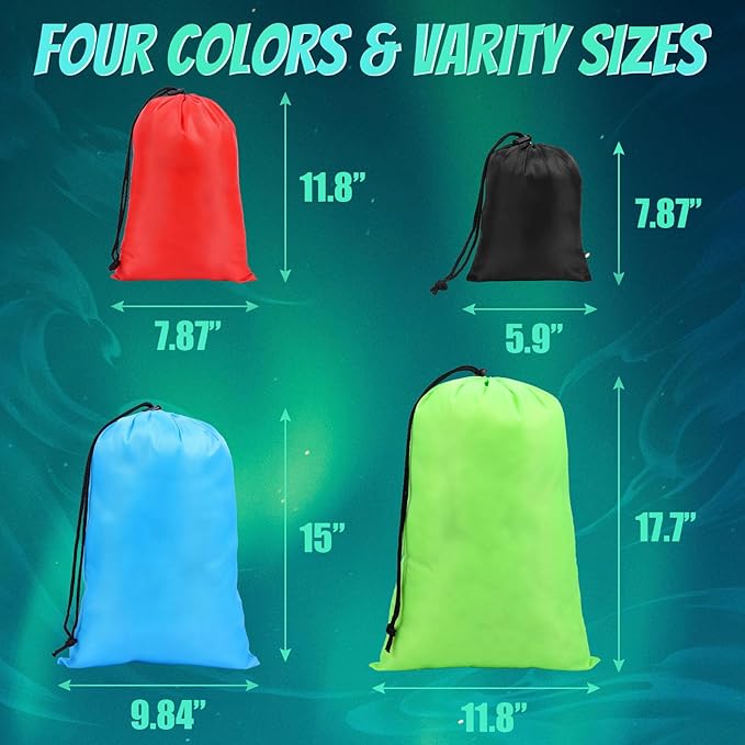 iMucci Upgrade Waterproof Drawstring Bag Sack Nylon Bag Ditty Bag for Gym Traveling, Hiking, Yoga, Shopping