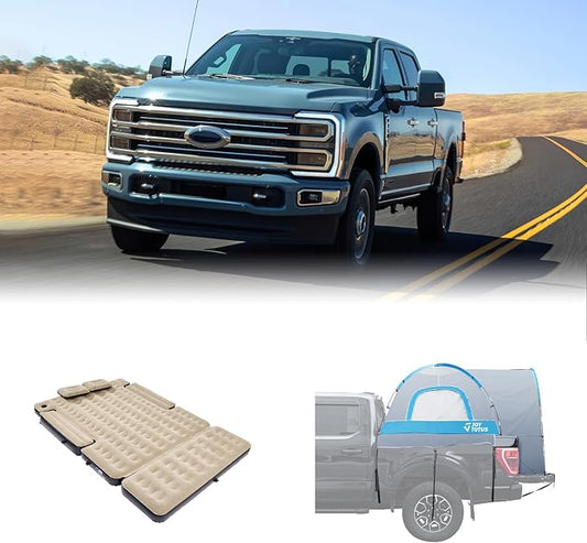 JOYTUTUS Truck Tent with Rainfly 6-6.5ft + Extended Truck Bed Air Mattress