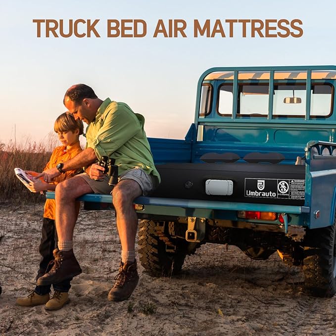 Umbrauto Truck Bed Air Mattress with Built in Pump for 5.5-5.8ft Short Beds, Upgraded Peach-Skin Surface Inflatable Airbed for Truck Tents, Camping, and Travel