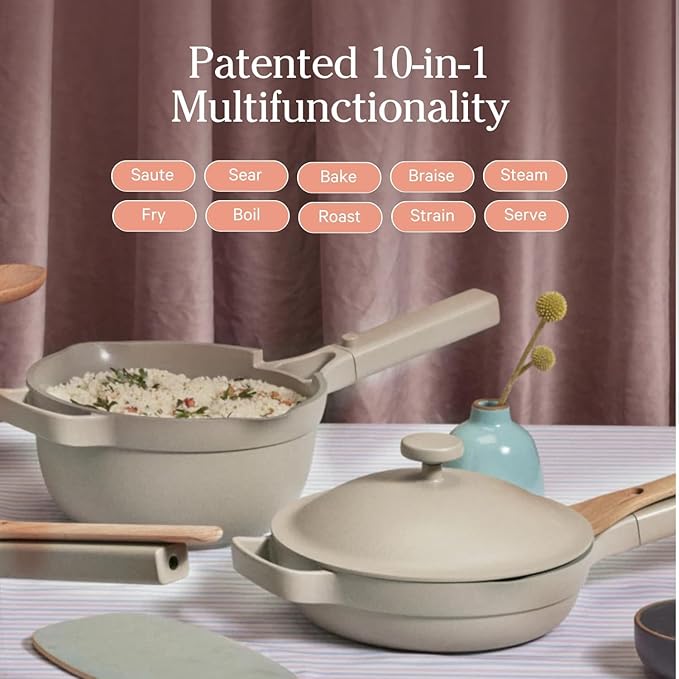 Our Place Mini Home Cook Duo - 8.5" Always Pan & Small Perfect Pot Bundle | Multi-Functional Cookware Set Replaces 18 Pieces | Steam