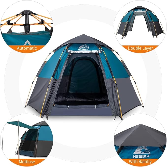 Hewolf 2/3/4 Person Camping Tent-6J-BUUG-HOIU