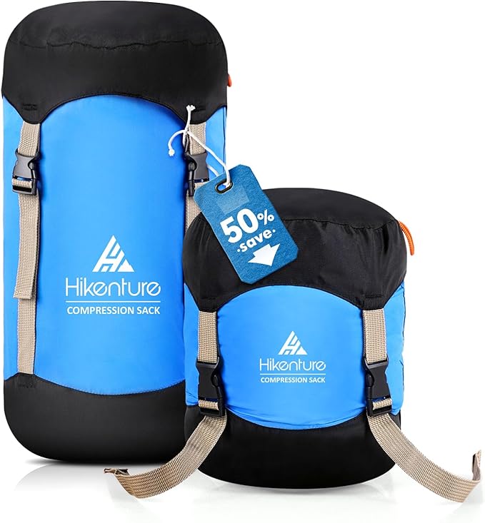 Hikenture Compression Sack for Sleeping Bag, Upgrade Anti-Tear Nylon Sleeping Bag Stuff Sack, 10L/14L/20L/30L Water-Resistant Compression Bag, Storage Bag