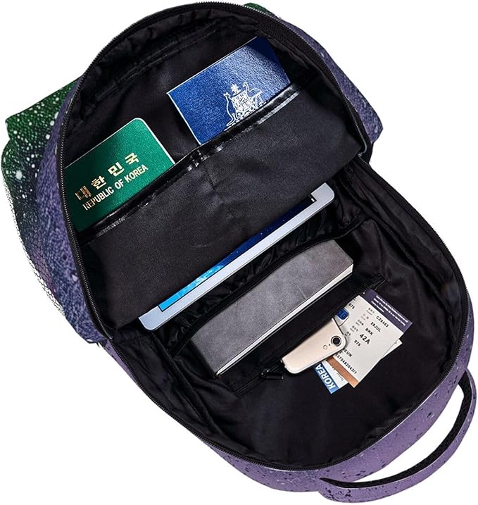 Daypack Backpack Multipurpose Anti-Theft Large Capacity Bookbag, Sparkling Mermaid Scales Travel Hiking Camping Rucksack With Adjustable Shoulder Straps