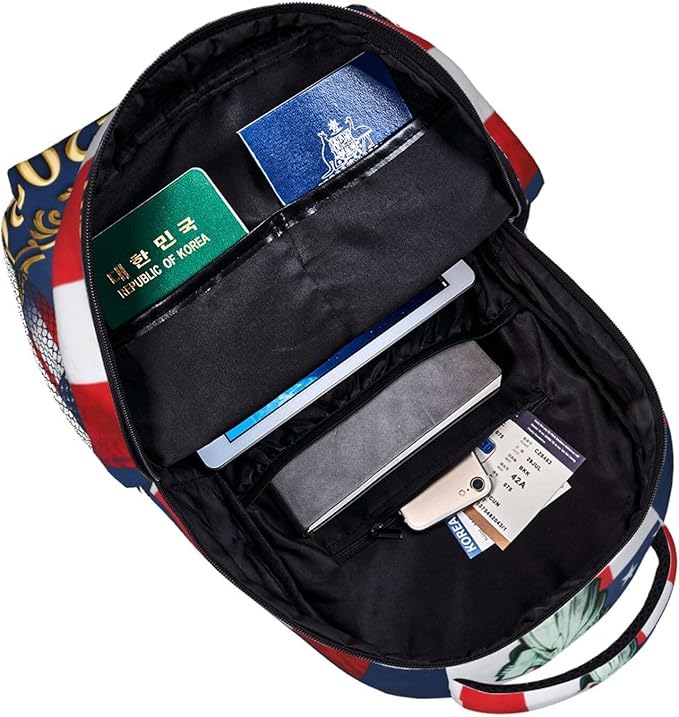 Men Women Lightweight USA 250th Anniversary America Patriotic Art Casual Daypack Big Capacity Bookbag With Padded Straps for Gym Travel Walking Cycling