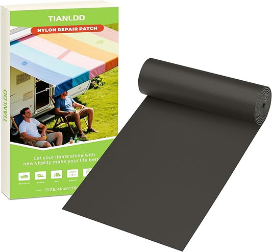 4x78in Nylon Repair Tape，Tent Repair Kit，Self Adhesive Waterproof Fabric Repair Tape for Tent, Umbrella, Sleeping Bag, Down Jackets,Knapsack.（Dark Gray）