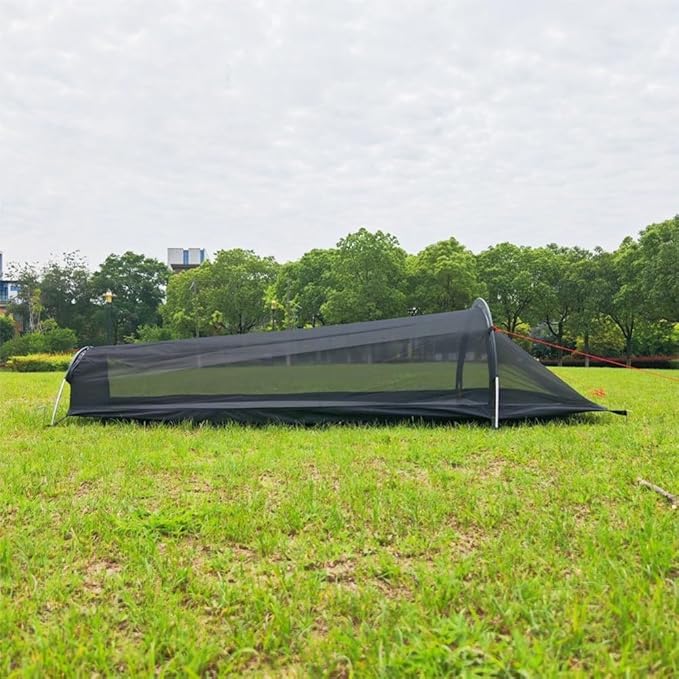 1 Person Bivy Tent Ultralight 0.7kg Backpacking Shelter with 40D Ripstop Fabric, 210D Oxford Floor, Wind-Resistant Aluminum Frame for 4-Season Outdoor Adventures