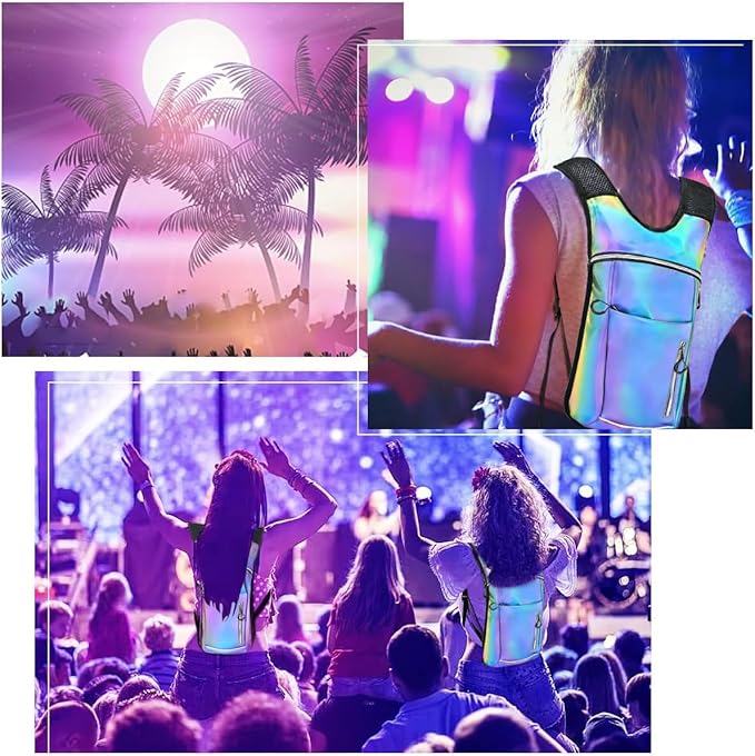 Hydration Backpack, Water Backpack with 2L Hydration Bladder, Rave Backpack Hydration Pack, Festival Essential for Raves, Hiking, Cycling, Climbing, Running, Outdoor, Camping and More