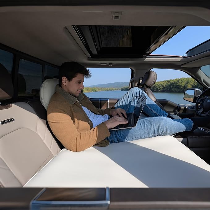 Pickup Cabin Mattress, Custom Fit Air Foam Camping Bed, Back Seat Inflatable CozyPad with Built-in Pump, Portable Cabs Mattress for Chevrolet Silverado