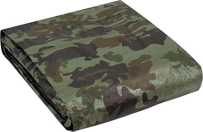 Multi-Purpose Large Tarp Waterproof Cover | Camo, 12' x 16' 6 Mil Thick | Rip Proof Tarps | Thick Weave Material, UV Resistant Great for Tarpaulin Canopy Tent, Boat, RV or Pool Cover