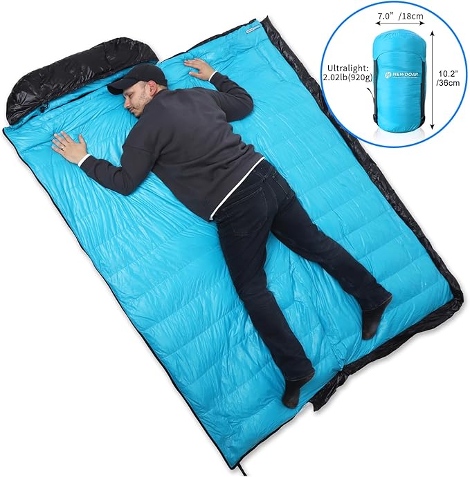 NewDoar Urltra-Light Camping Sleeping Bag 800FP Down Spring Summer Outdoor Autumn Mummy Sleeping Bag for Hiking Tent