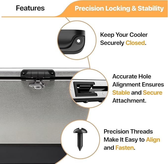 LBB-Parts Black Handle Latch Replacement for Coleman 54 Qt Steel-Belted Cooler – Fits Models After 1999 – Includes 1 Latch & 2 Screws – Replaces Part #5010005236/6155-5121